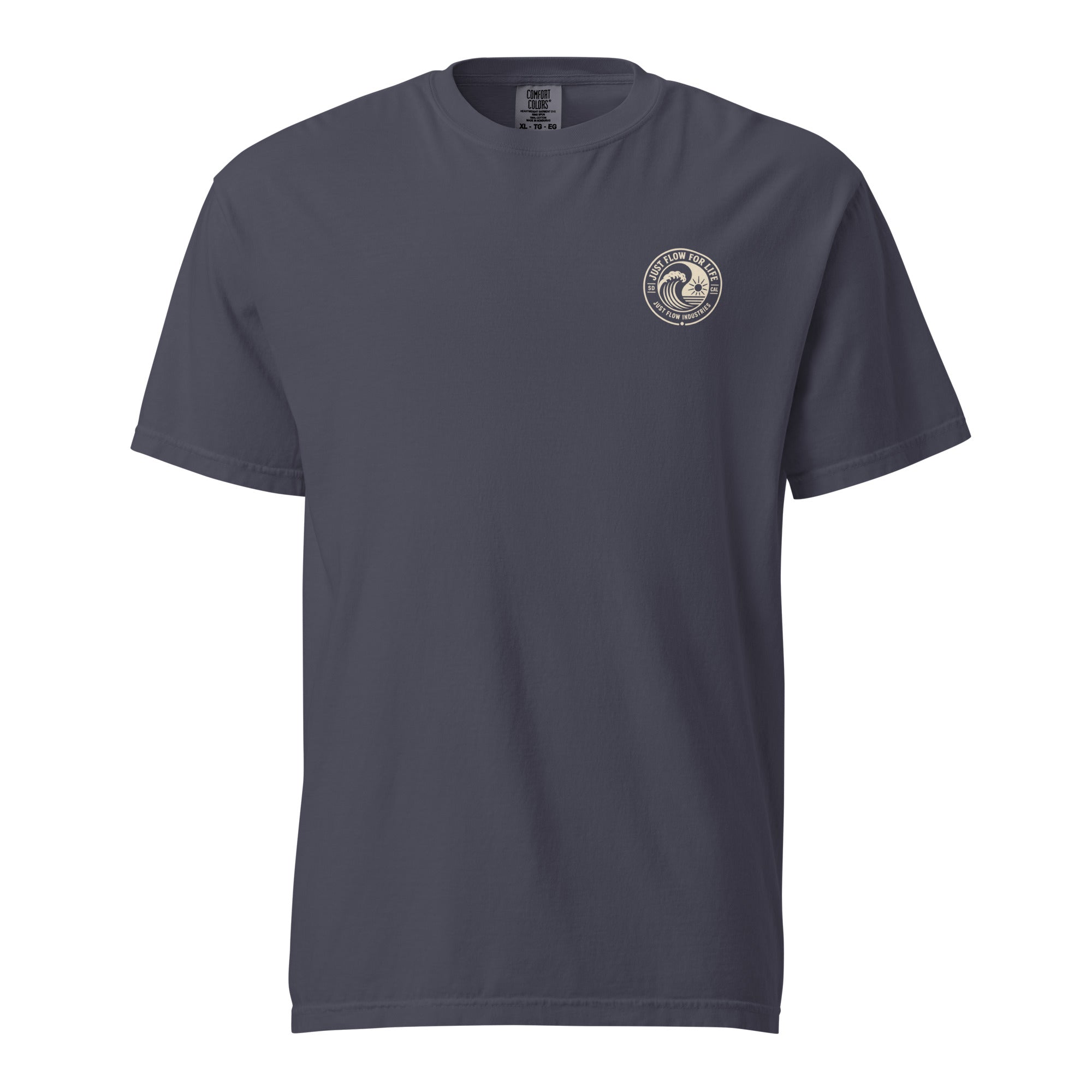 Circular Wave Crest heavyweight tee in Navy with the bone crest, front