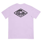 Horizontal Wave Diamond heavyweight tee in Orchid with the black mark, back graphic