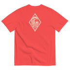 Vertical Wave Diamond DTF Heavyweight Tee in Paprika, back graphic