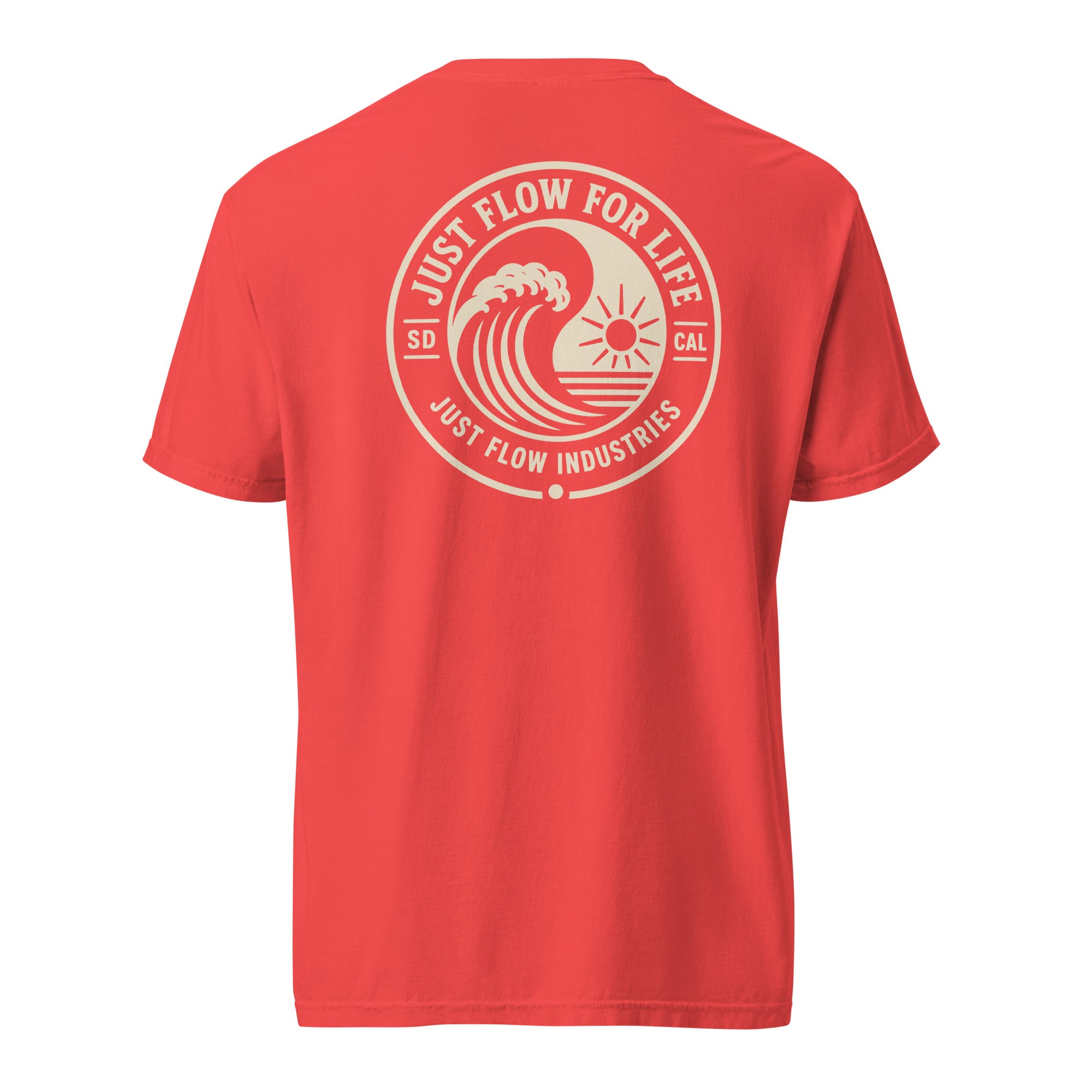 Circular Wave Crest heavyweight tee in Paprika with the bone crest, back graphic