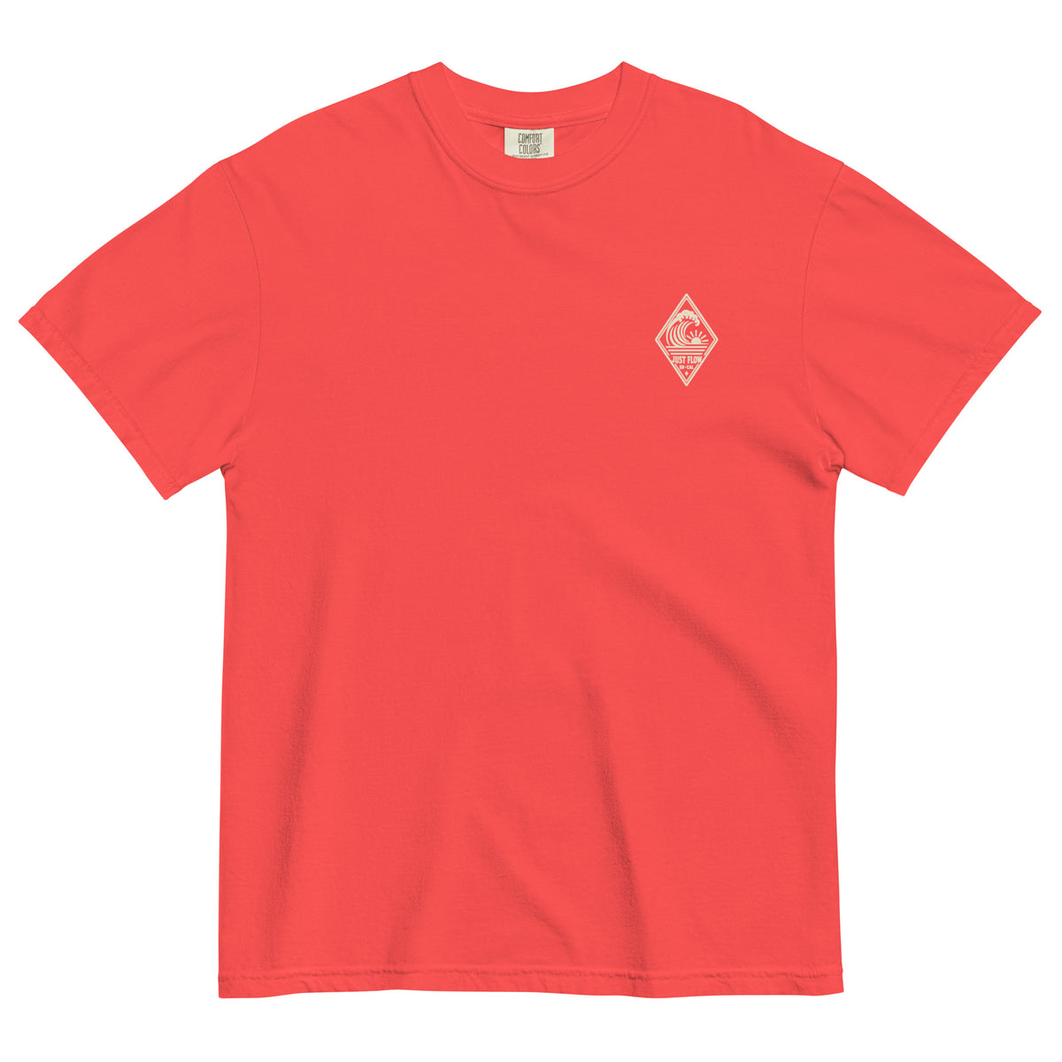 Vertical Wave Diamond DTF Heavyweight Tee in Paprika, front