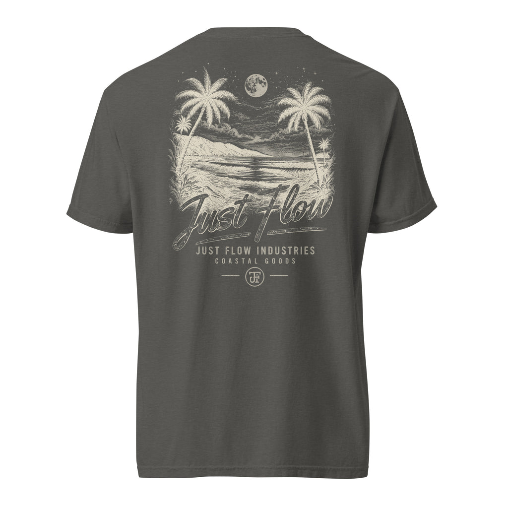 After Dark Heavyweight Tee — washed Pepper, back, After Dark print