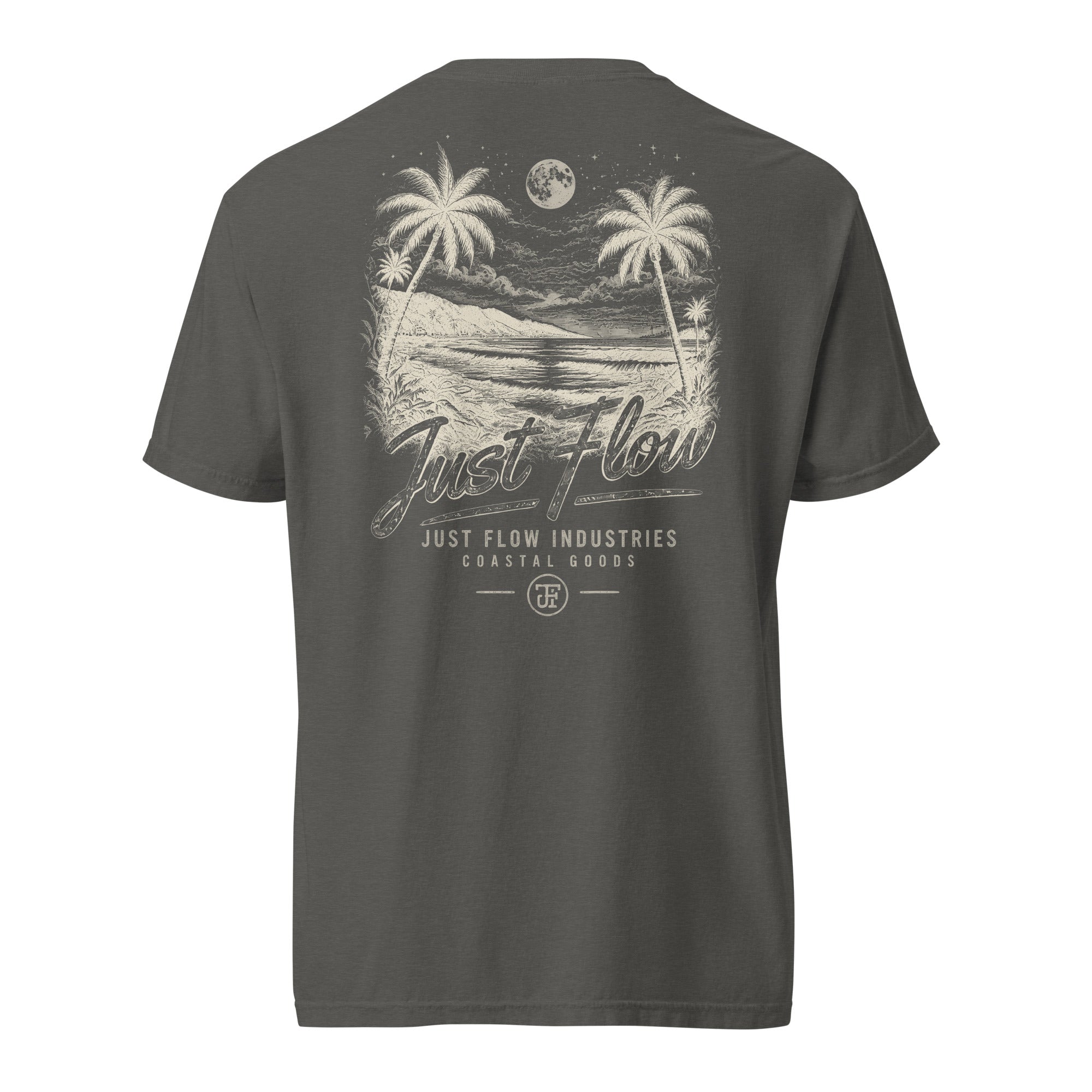 After Dark Heavyweight Tee — washed Pepper, back, After Dark print