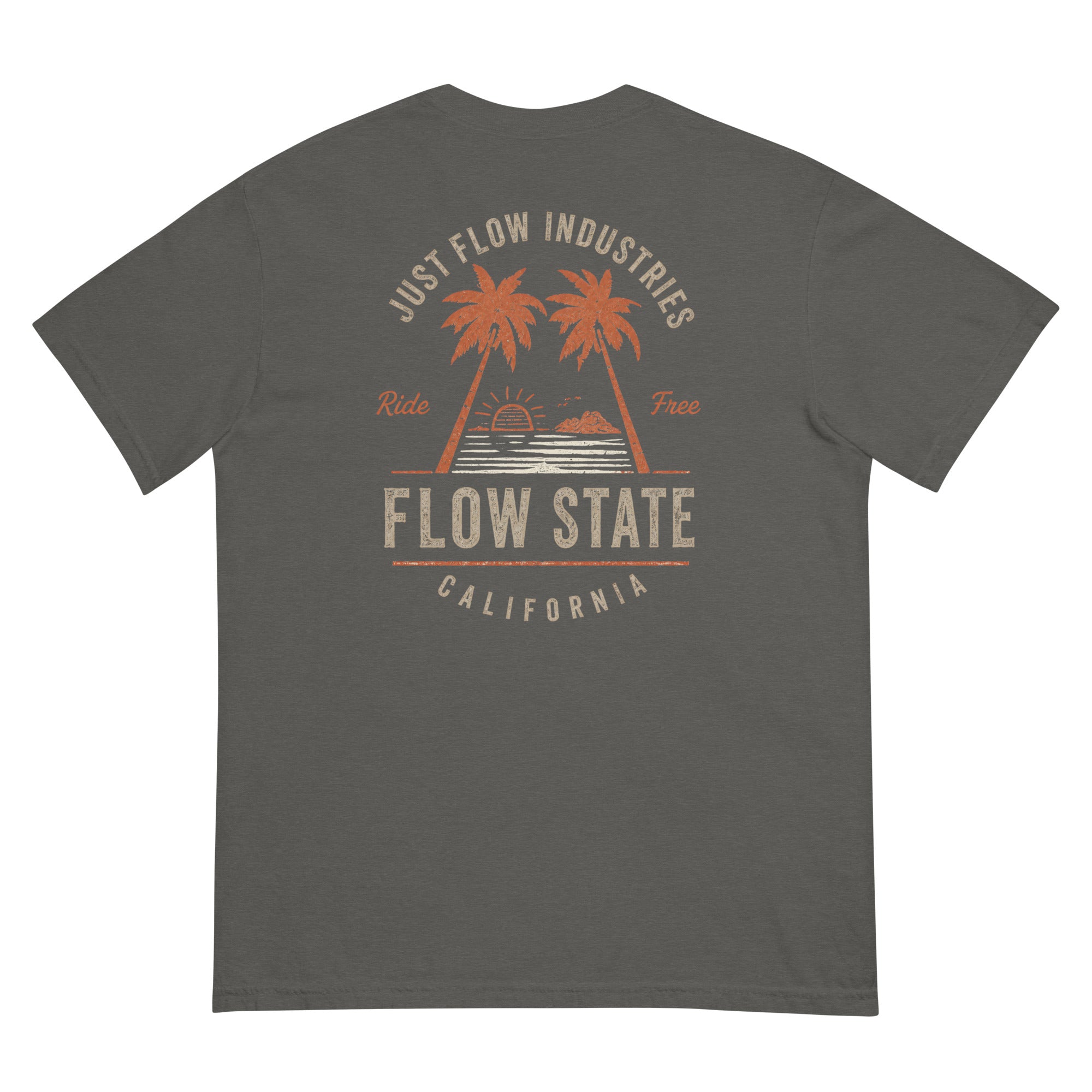 Flow State DTF Heavyweight Tee in Pepper, back graphic