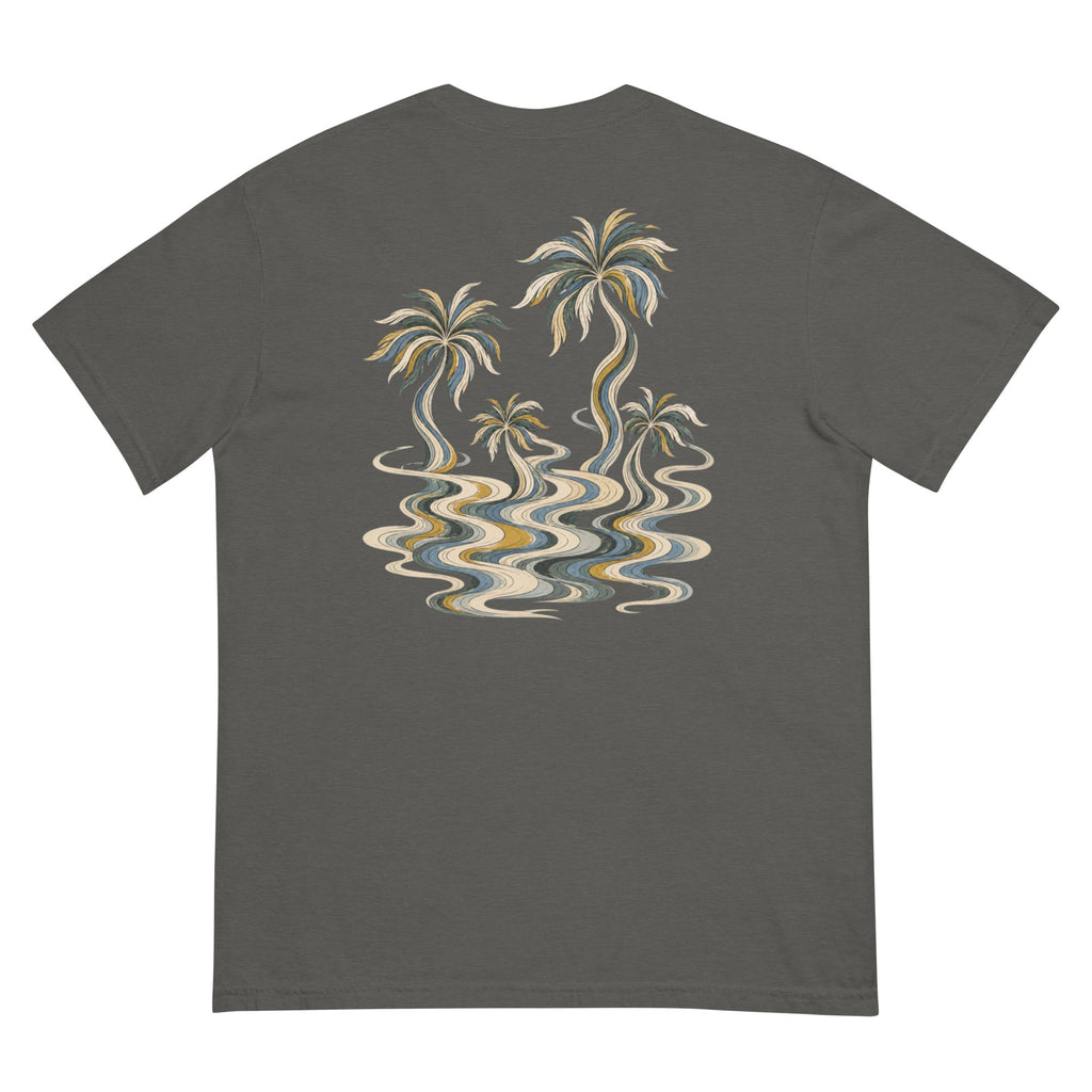 Palm Smoke II Heavyweight Tee in Pepper, back print