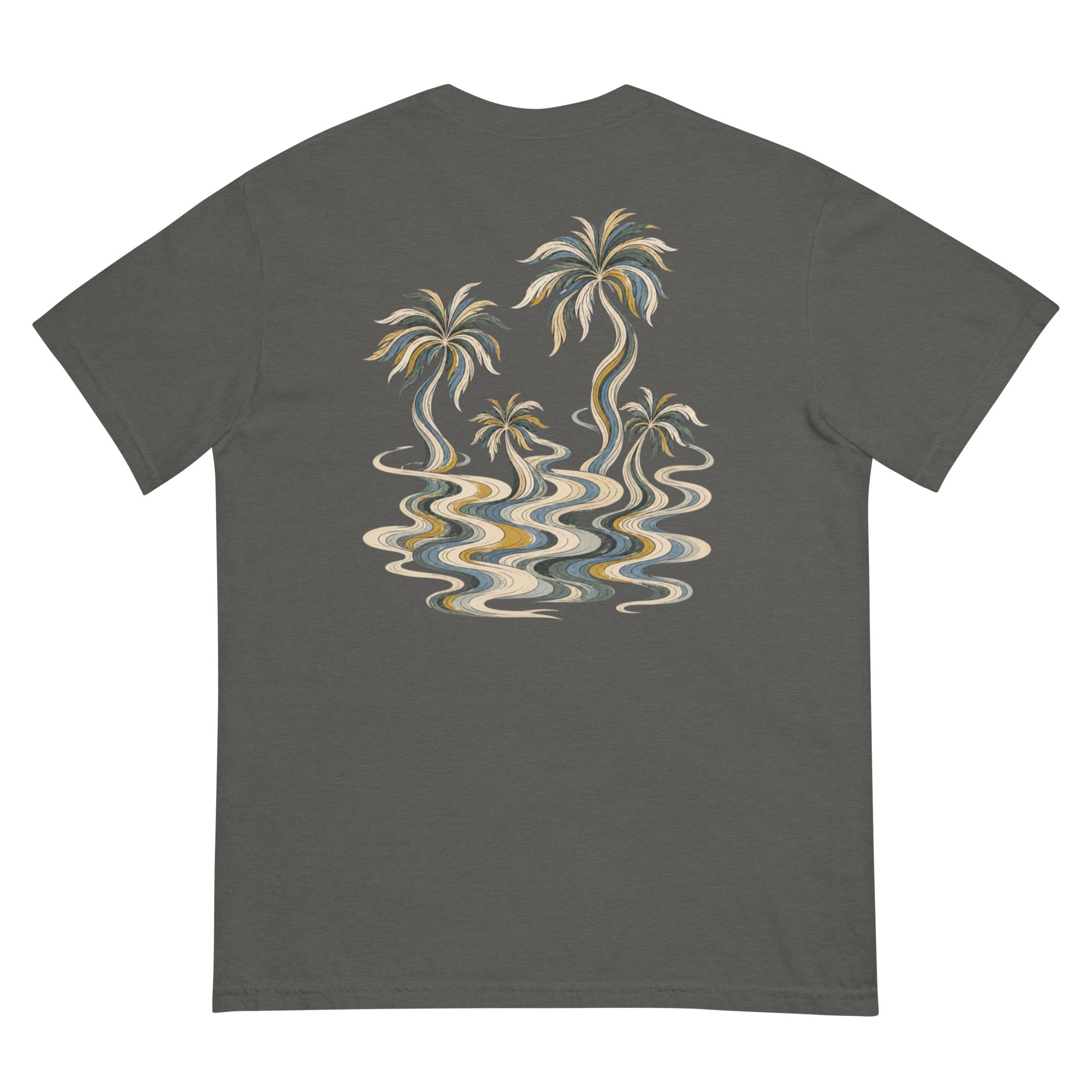Palm Smoke II Heavyweight Tee in Pepper, back print