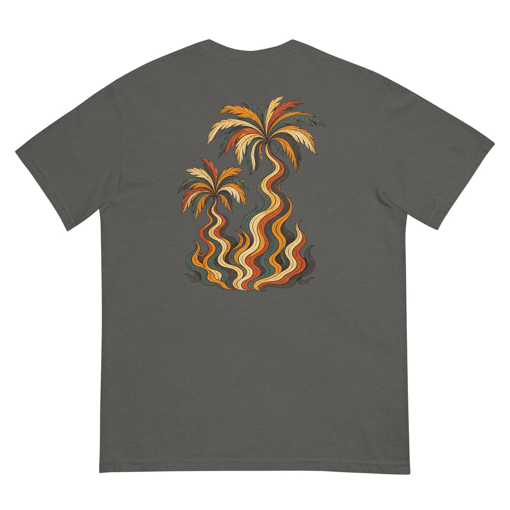 Palm Smoke Heavyweight Tee in Pepper, back print