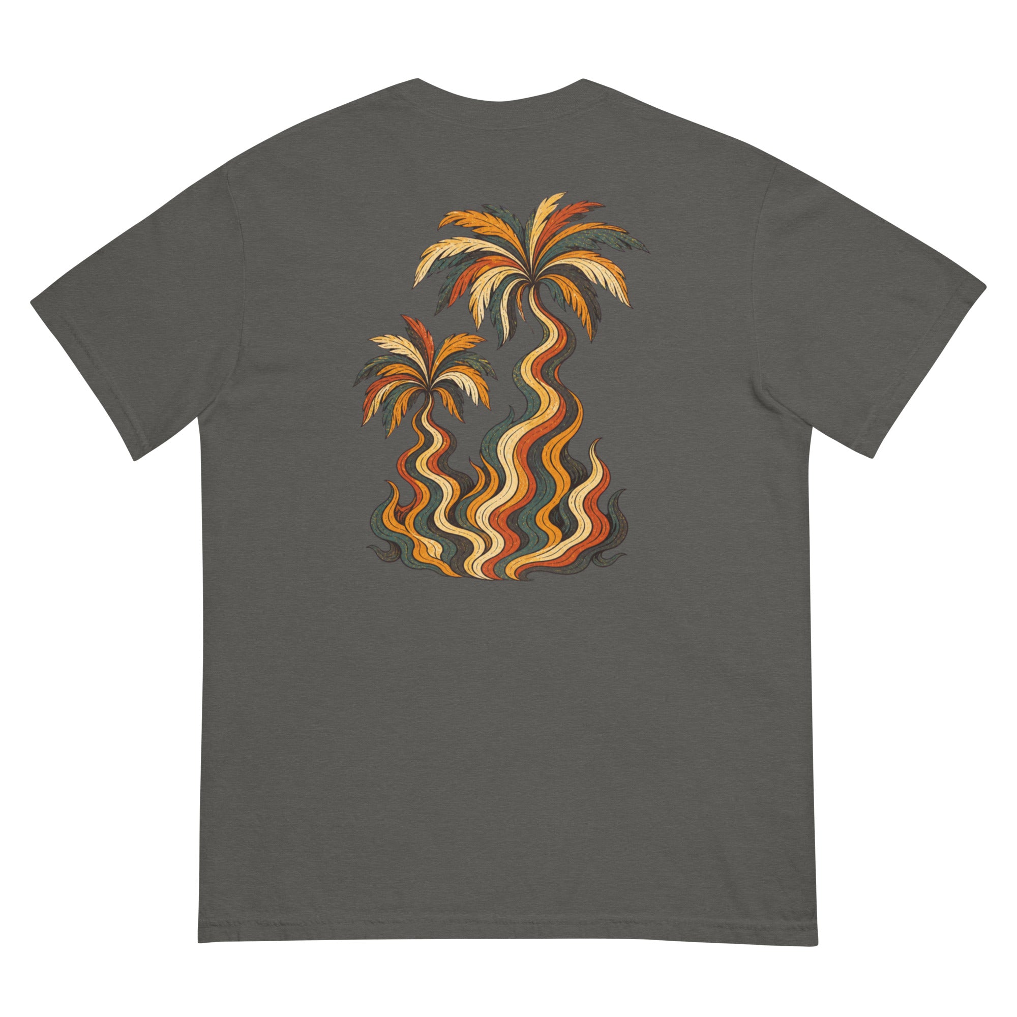 Palm Smoke Heavyweight Tee in Pepper, back print