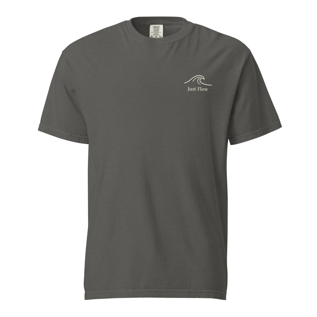 Palm Frequency Heavyweight Tee — washed Pepper, front, wave mark at left chest