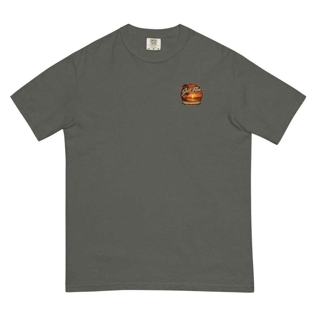 Golden Hour Lifeguard Tower heavyweight tee in Pepper, front