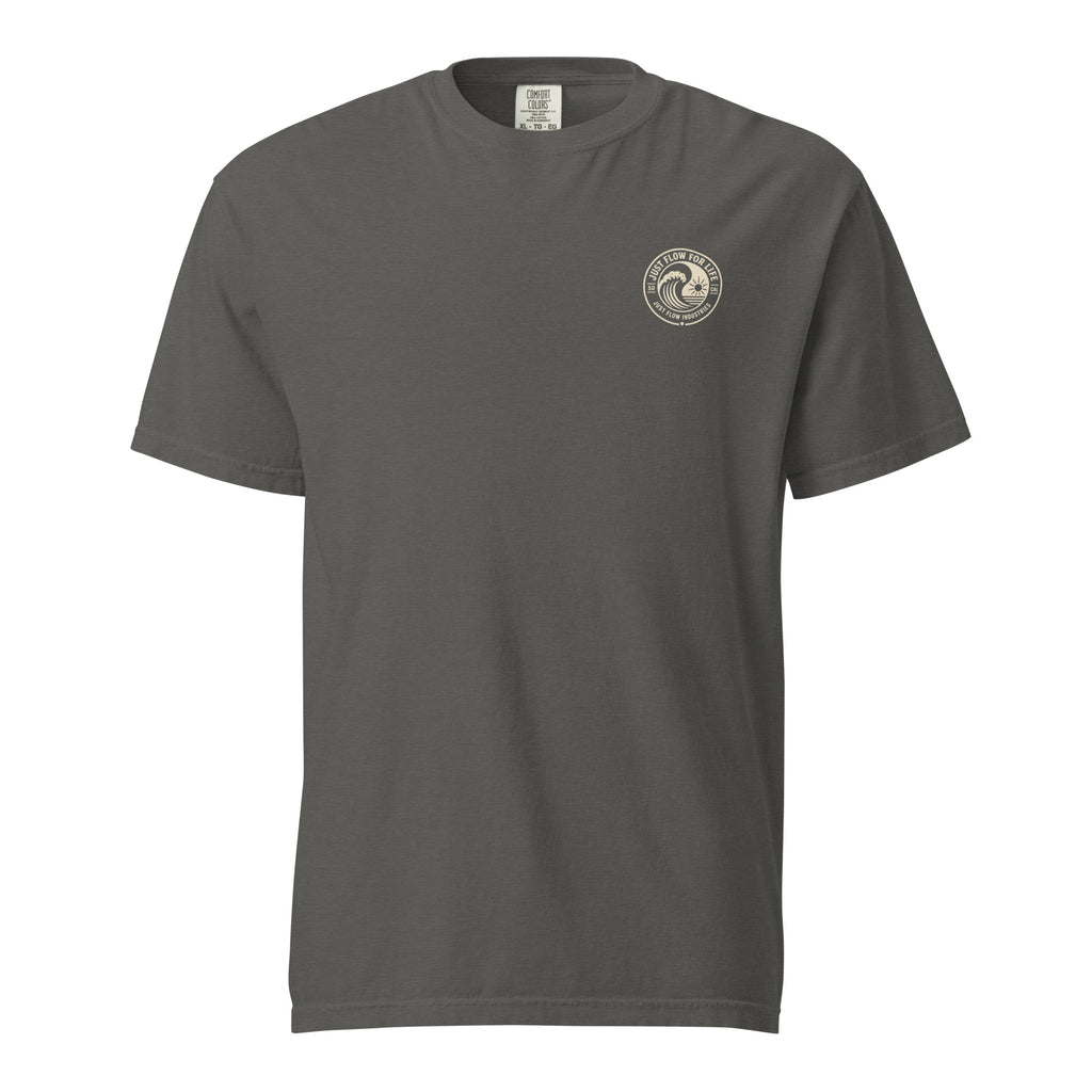 Circular Wave Crest heavyweight tee in Pepper with the bone crest, front