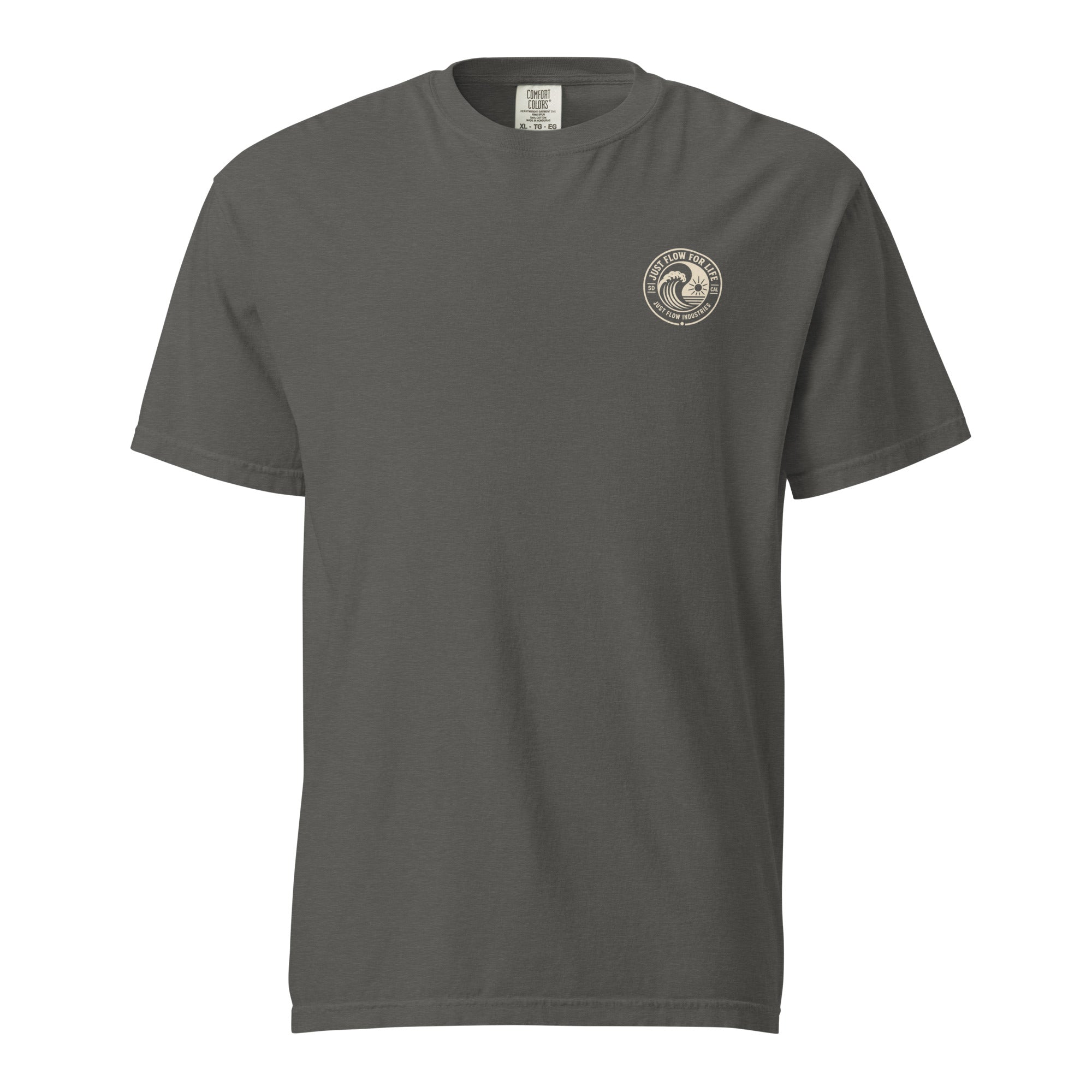 Circular Wave Crest heavyweight tee in Pepper with the bone crest, front