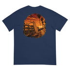 Golden Hour Beach Cruiser heavyweight tee in True Navy, back graphic