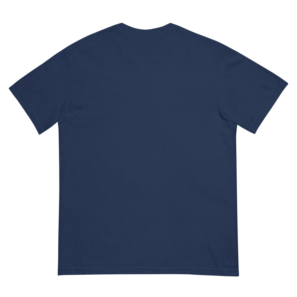 Golden Hour Feature heavyweight tee in True Navy, back, no print