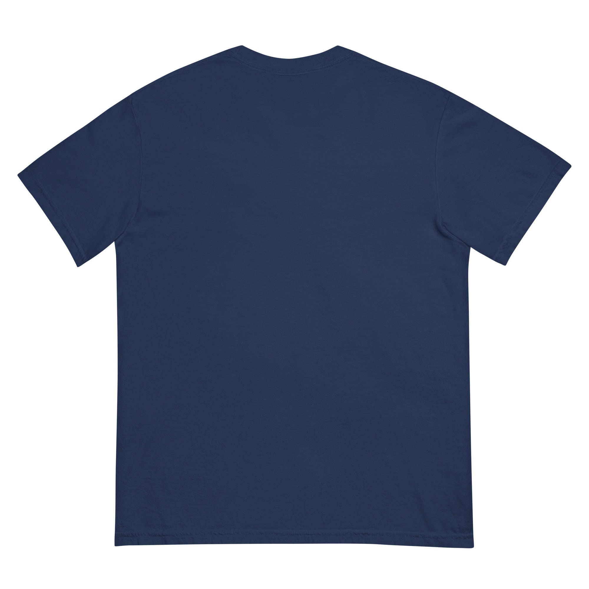 Golden Hour Feature heavyweight tee in True Navy, back, no print
