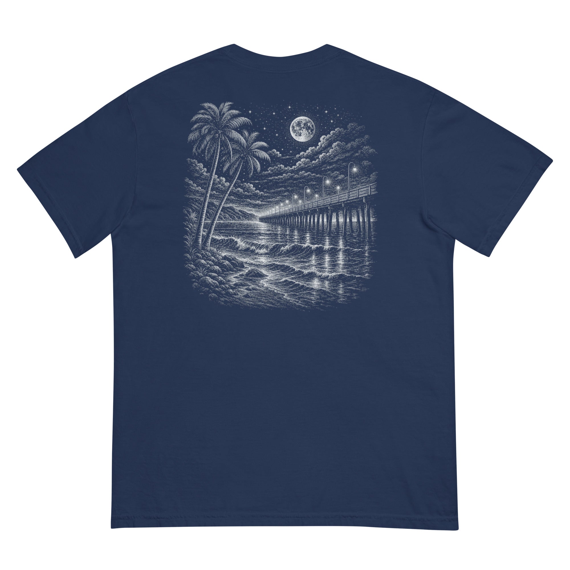 After Dark Pier tee, Navy, back