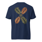 Palm Frond Heavyweight Tee in True Navy, back print