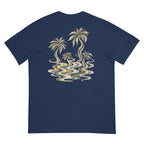 Palm Smoke II Heavyweight Tee in True Navy, back print