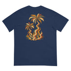 Palm Smoke Heavyweight Tee in True Navy, back print