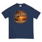 Golden Hour Feature heavyweight tee in True Navy, front badge
