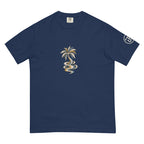 Palm Smoke II Heavyweight Tee in True Navy, left sleeve