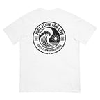 Circular Wave Crest heavyweight tee in White with the black crest, back graphic