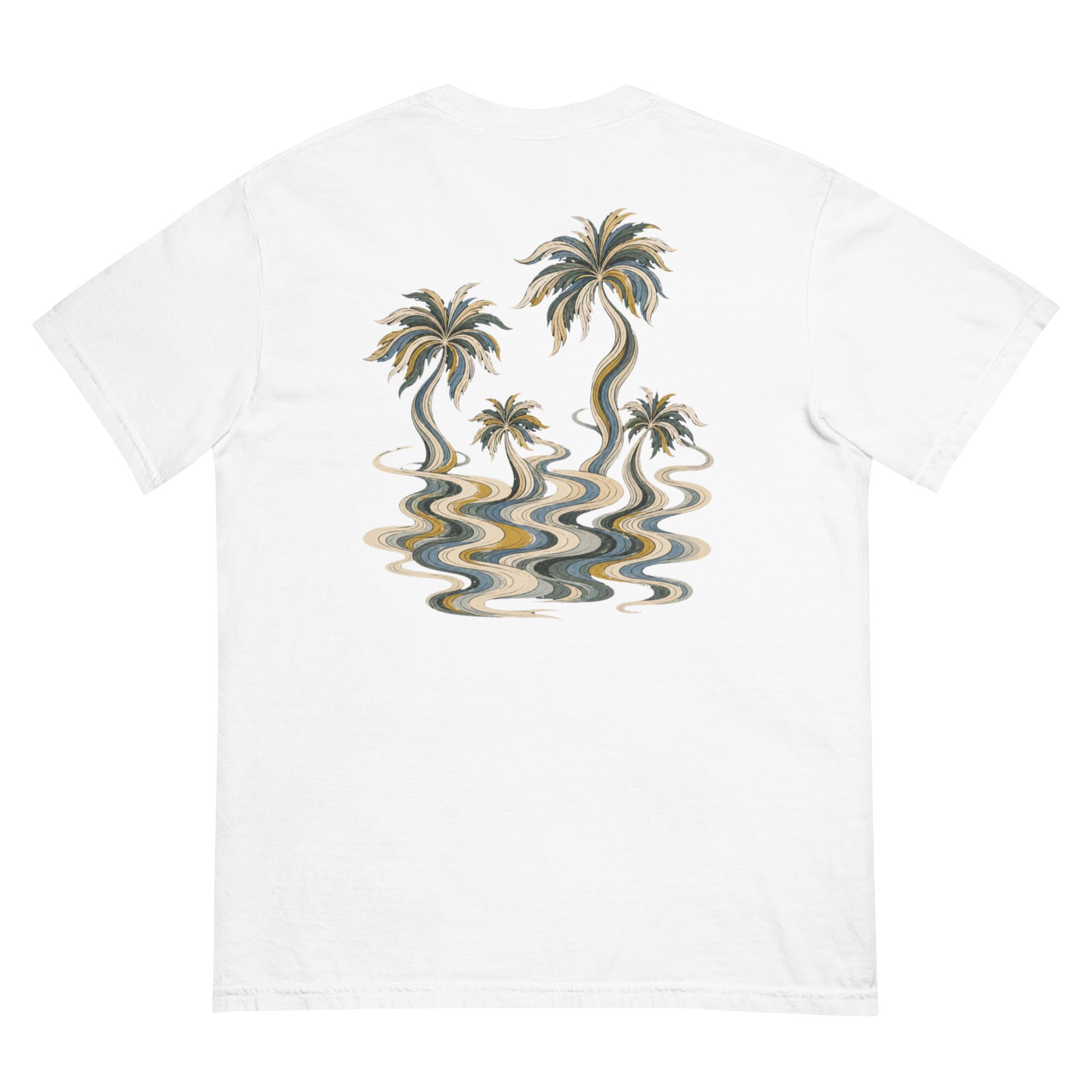 Palm Smoke II Heavyweight Tee in White, back print