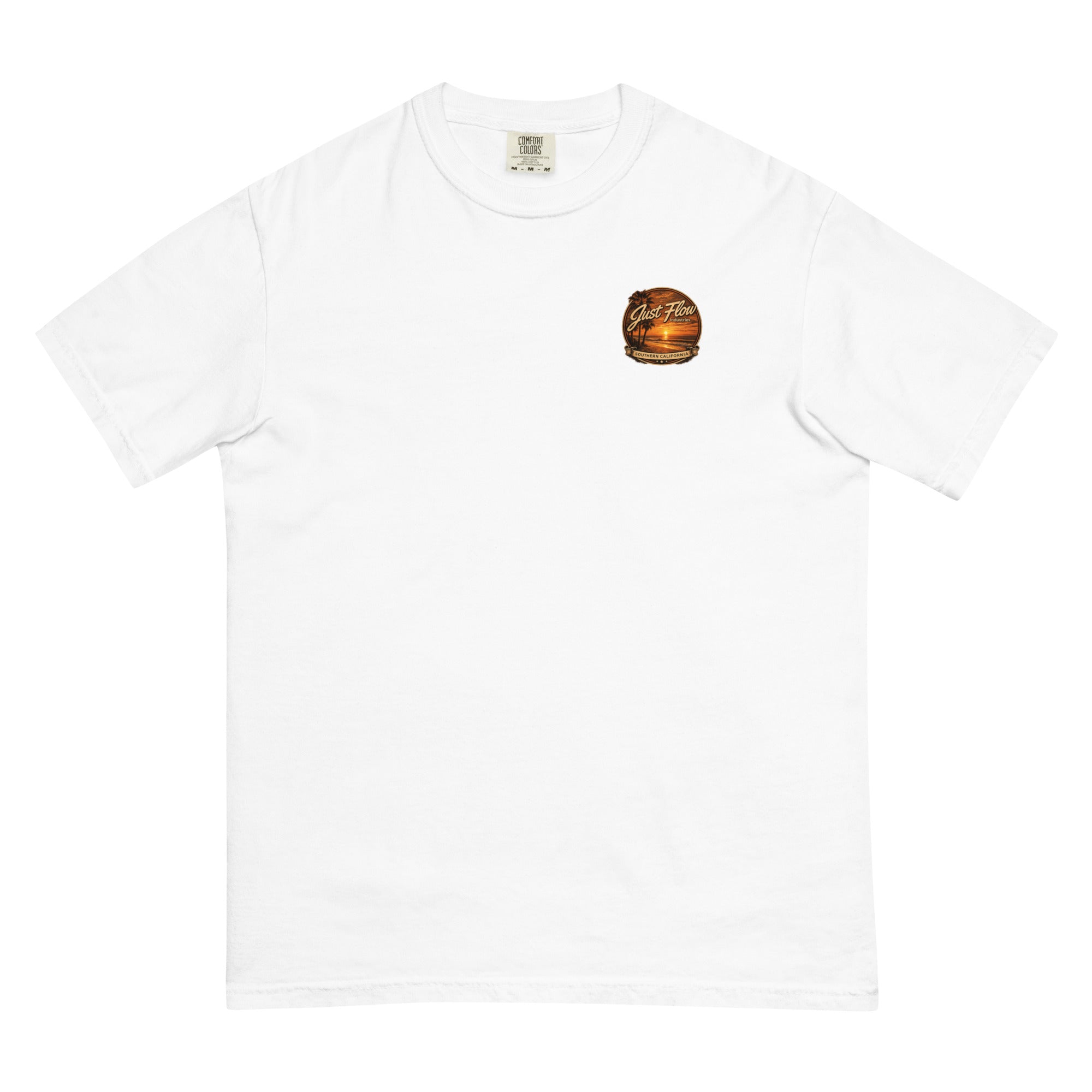 Golden Hour Lifeguard Tower heavyweight tee in White, front