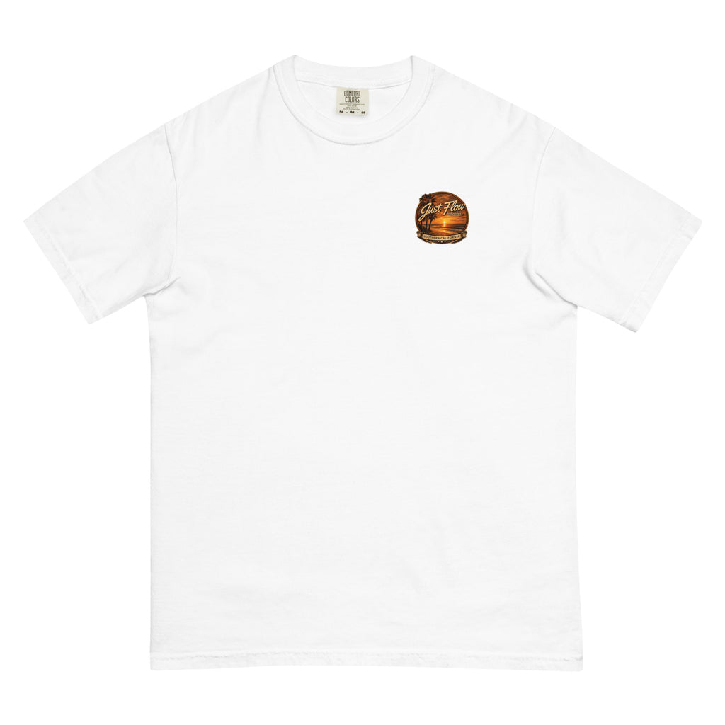 Golden Hour Offshore Fishing heavyweight tee in White, front