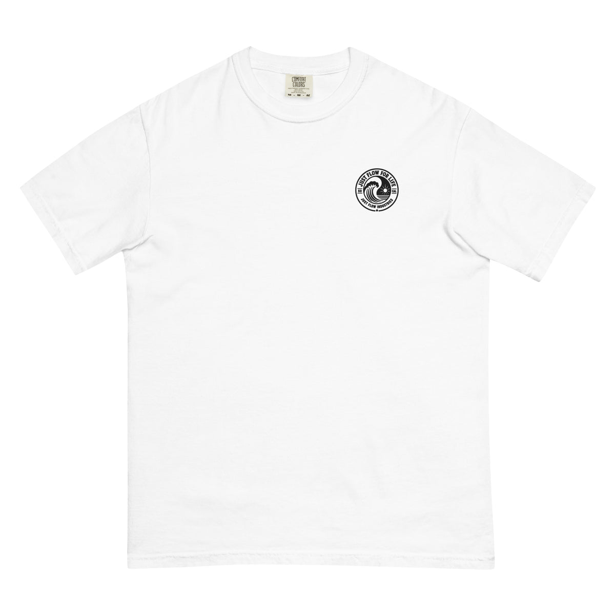 Circular Wave Crest heavyweight tee in White with the black crest, front