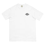 Horizontal Wave Diamond heavyweight tee in White with the black mark, front
