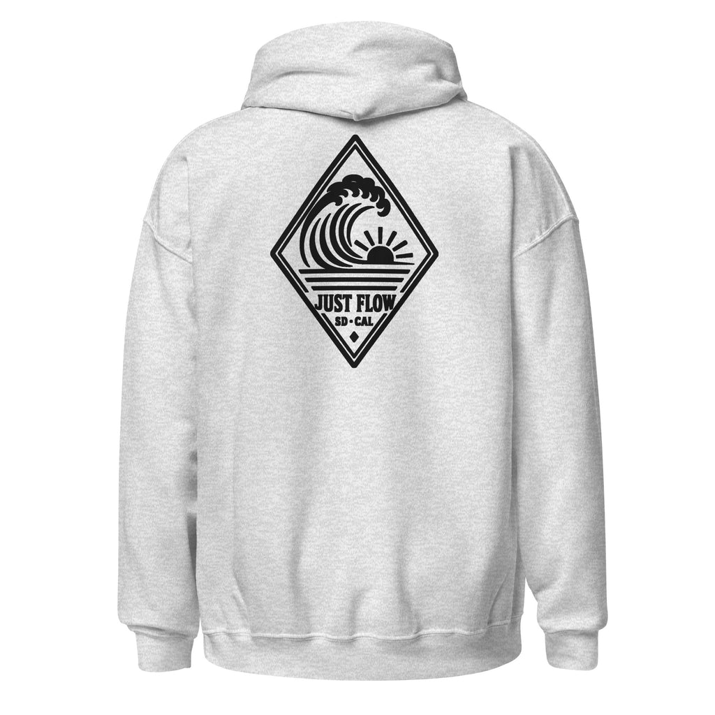 Vertical Wave Diamond hoodie in Ash with the black mark, back graphic