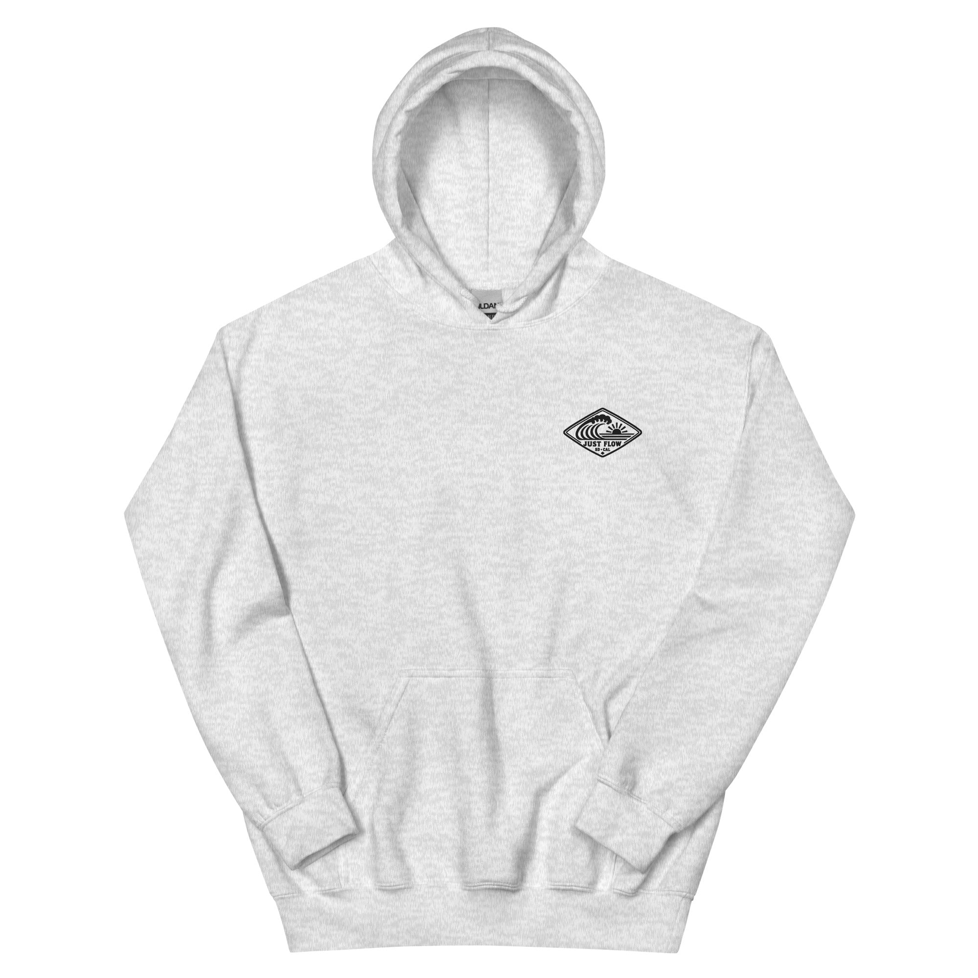 Horizontal Wave Diamond hoodie in Ash with the black mark, front