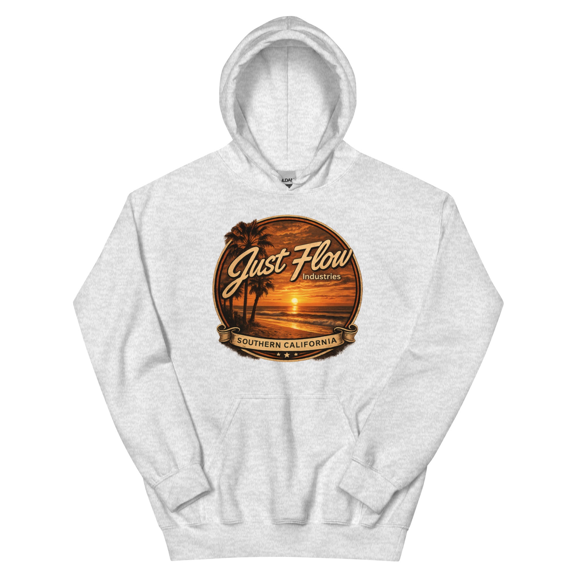 Golden Hour Feature hoodie in Ash, front badge