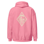 Vertical Wave Diamond DTF Hoodie in Azalea, back graphic