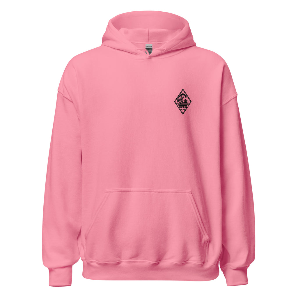 Vertical Wave Diamond hoodie in Azalea with the black mark, front