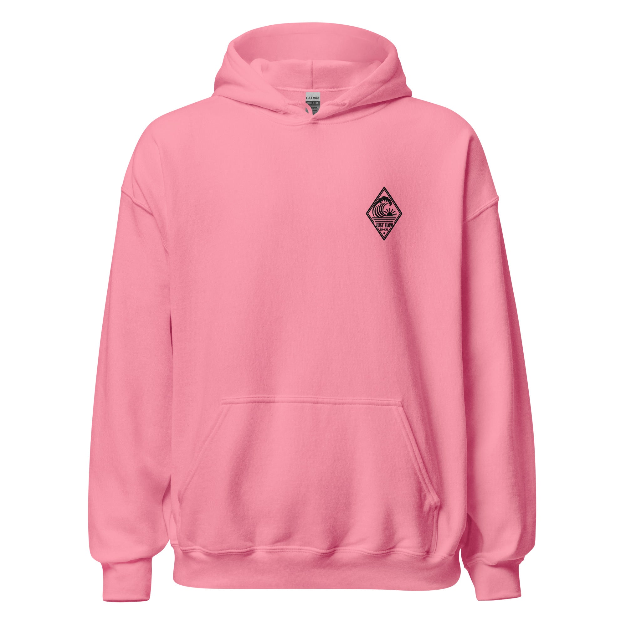 Vertical Wave Diamond hoodie in Azalea with the black mark, front