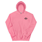 Horizontal Wave Diamond DTF hoodie in Azalea with the black mark, front