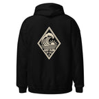 Vertical Wave Diamond DTF Hoodie in Black, back graphic