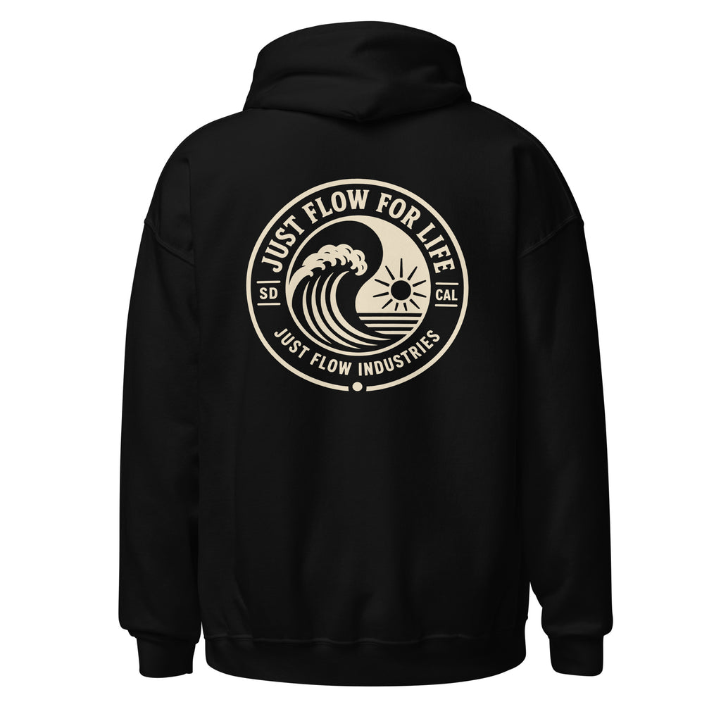 Circular Wave Crest hoodie in Black with the bone crest, back graphic