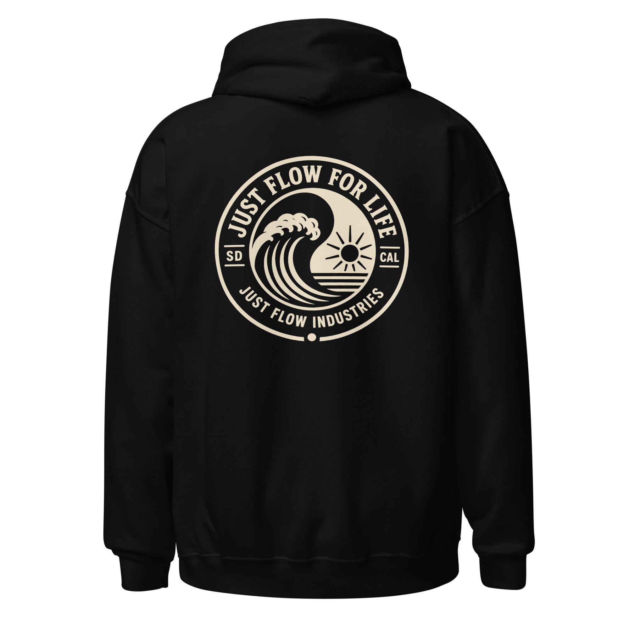 Circular Wave Crest hoodie in Black with the bone crest, back graphic