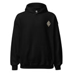 Vertical Wave Diamond DTF Hoodie in Black, front
