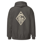 Vertical Wave Diamond DTF Hoodie in Charcoal, back graphic