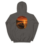 Golden Hour Jet Ski hoodie in Charcoal, back graphic