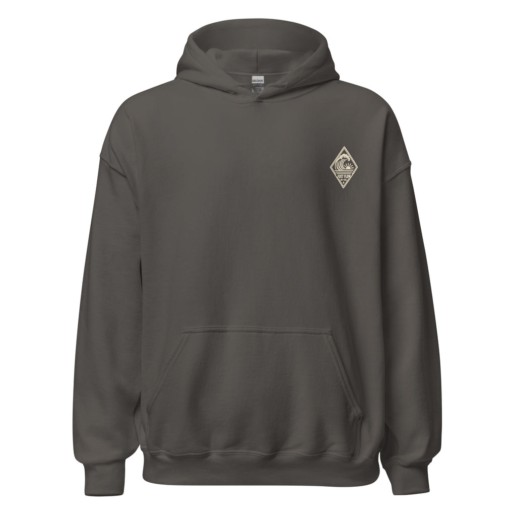 Vertical Wave Diamond DTF Hoodie in Charcoal, front