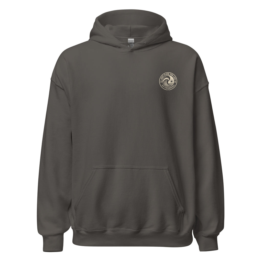Circular Wave Crest hoodie in Charcoal with the bone crest, front