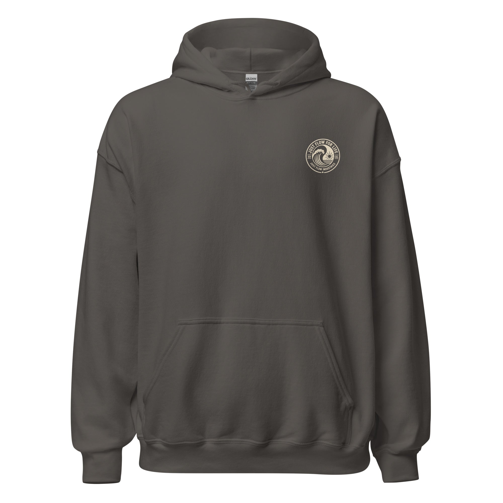 Circular Wave Crest hoodie in Charcoal with the bone crest, front
