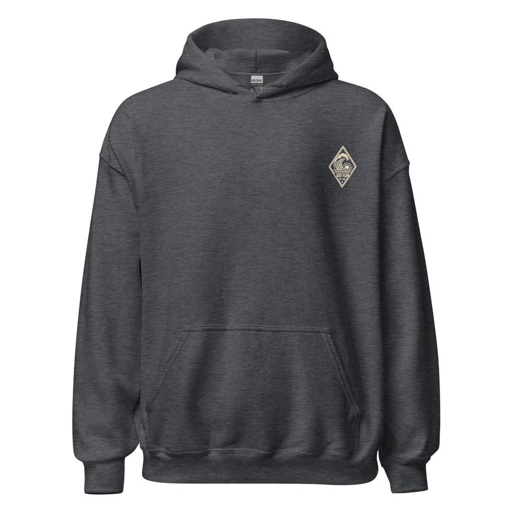 Vertical Wave Diamond DTF Hoodie in Dark Heather, front