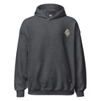 Vertical Wave Diamond DTF Hoodie in Dark Heather, front