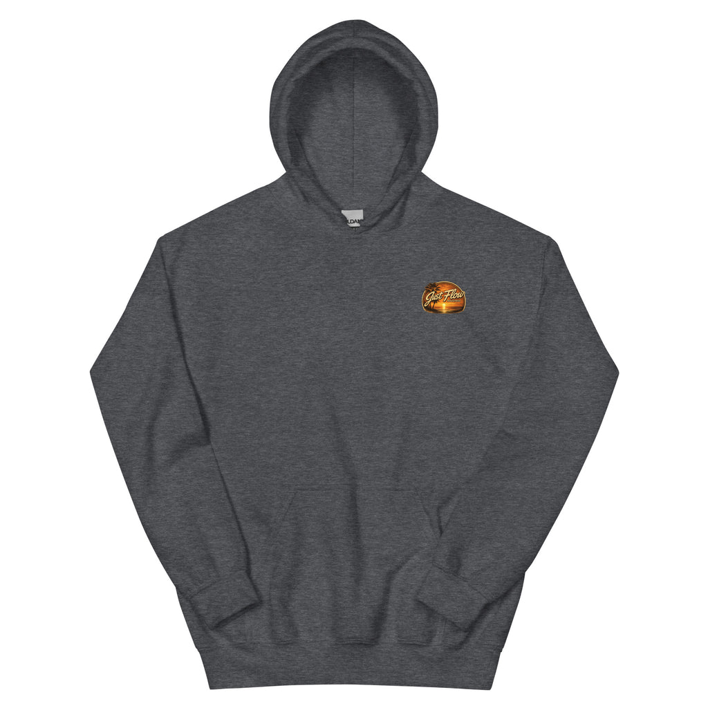 Golden Hour Offshore Fishing hoodie in Dark Heather, front